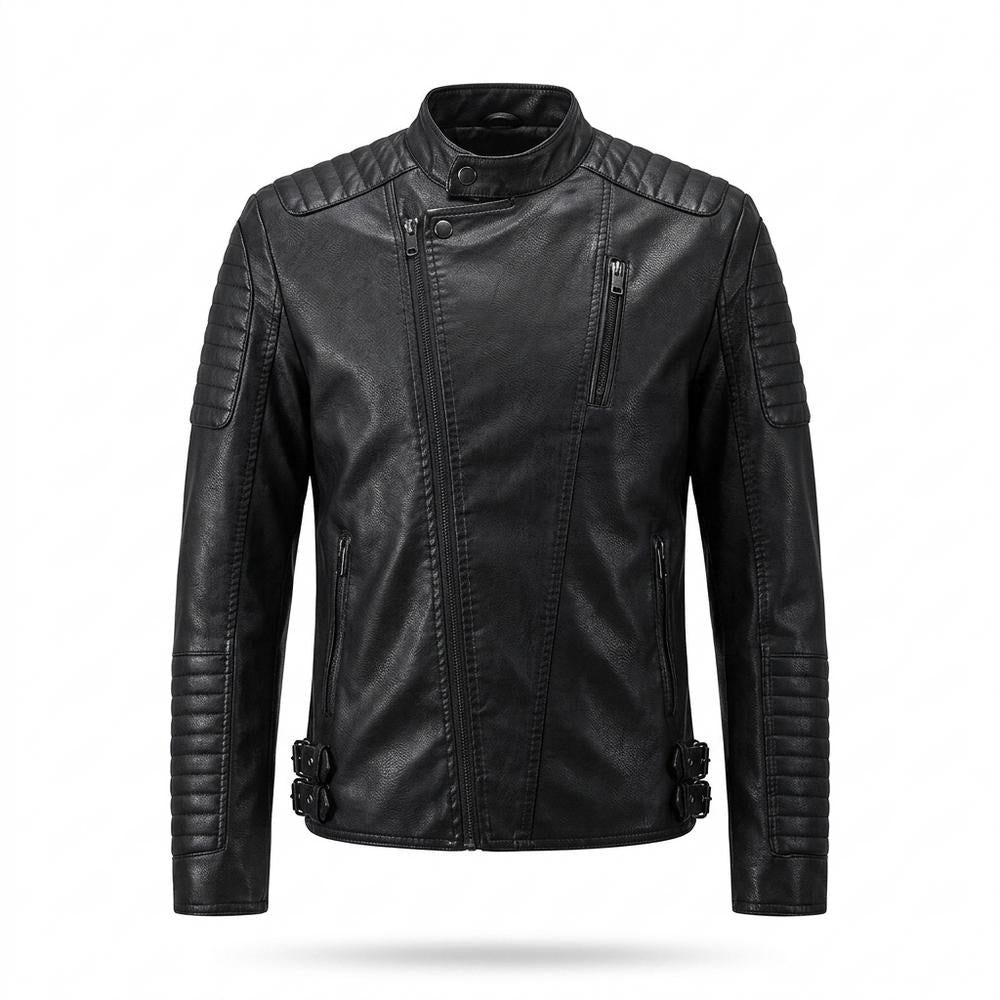 Allsaints Leather - Rupok | Quilted Asymmetrical Leather Jacket Men