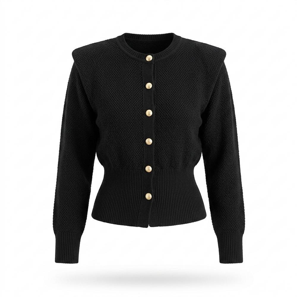 Allsaints Leather - Vesan | Structured Shoulder Button-Front Knit Cardigan Women