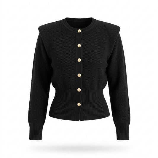 Allsaints Leather - Vesan | Structured Shoulder Button-Front Knit Cardigan Women