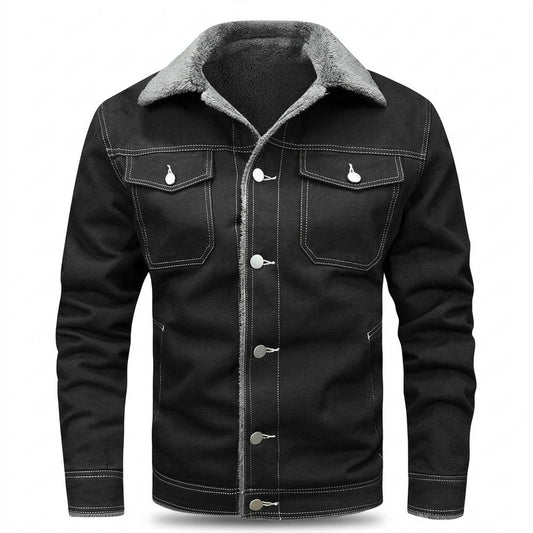 Allsaints Leather - Muvom | Sherpa-Lined Button-Up Jacket Men