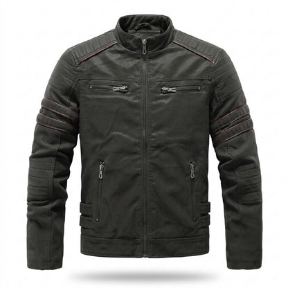 Allsaints Leather - Kitov | Quilted Piped Leather Jacket Men