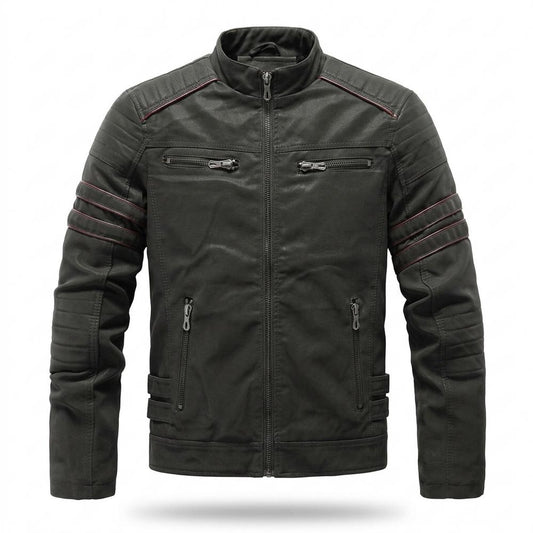 Allsaints Leather - Kitov | Quilted Piped Leather Jacket Men