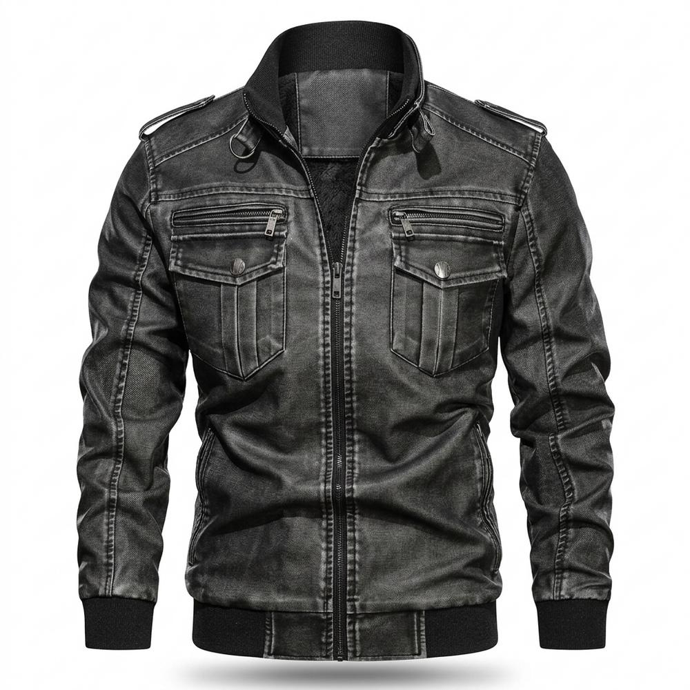 Allsaints Leather - Nunut | Washed Lined Leather Jacket Men