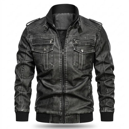 Allsaints Leather - Nunut | Washed Lined Leather Jacket Men