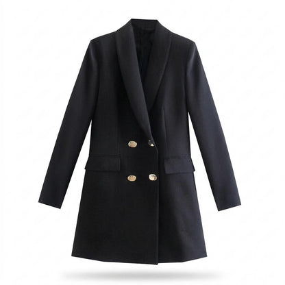 Allsaints Leather - Calor | Double-Breasted Longline Blazer Women
