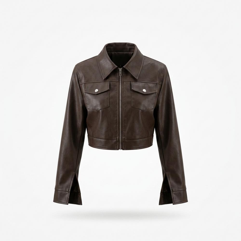 Allsaints Leather - Lalor | Cropped Zip-Up Leather Jacket Women