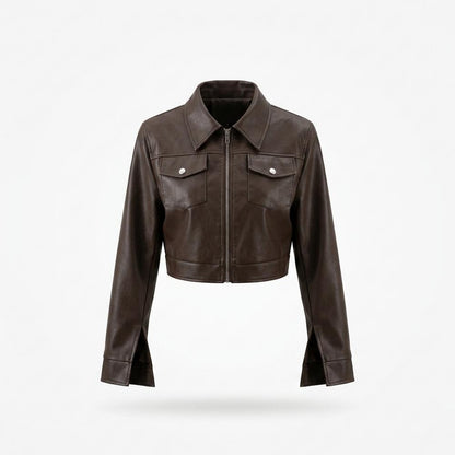Allsaints Leather - Lalor | Cropped Zip-Up Leather Jacket Women