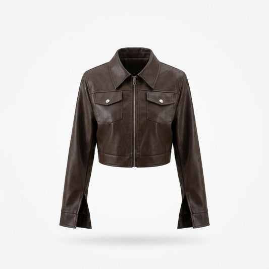Allsaints Leather - Lalor | Cropped Zip-Up Leather Jacket Women
