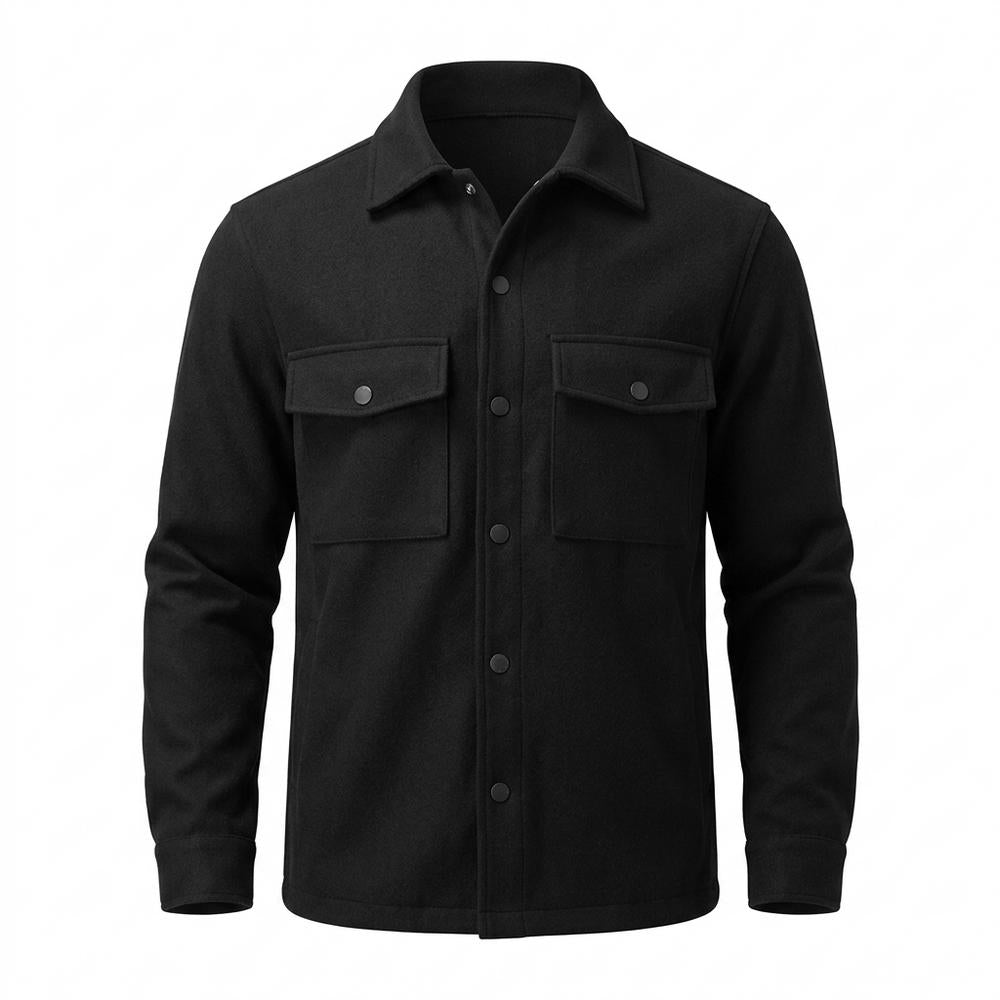 Allsaints Leather - Seser | Snap-Button Flap-Pocket Jacket Men