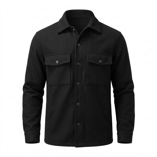 Allsaints Leather - Seser | Snap-Button Flap-Pocket Jacket Men