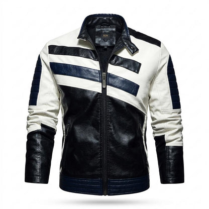 Allsaints Leather - Lyvel | Color-Block Quilted Leather Jacket Men