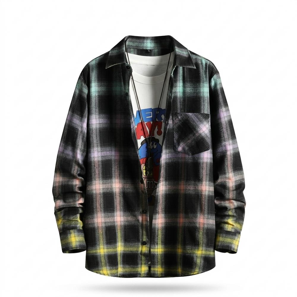 Allsaints Leather - Dapit | Plaid Long-Sleeved Shirt Men