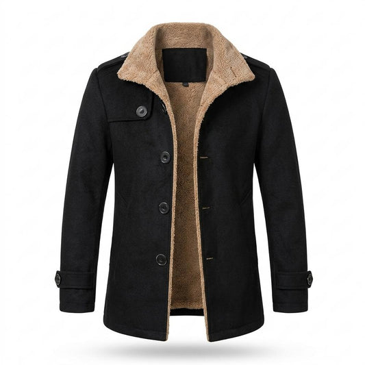 Allsaints Leather - Vemak | Shearling-Lined Single-Breasted Coat Men