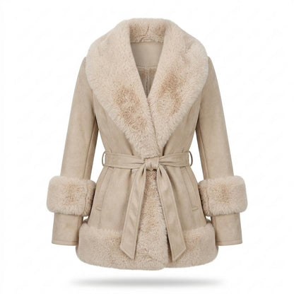 Allsaints Leather - Alsen | Faux-Shearling Belted Coat Women