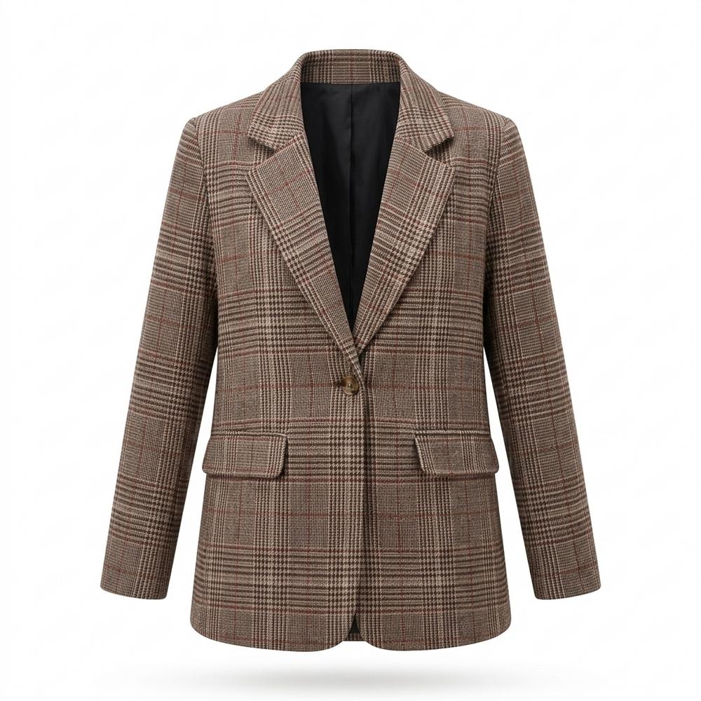 Allsaints Leather - Savin | Plaid Single-Breasted Blazer Women