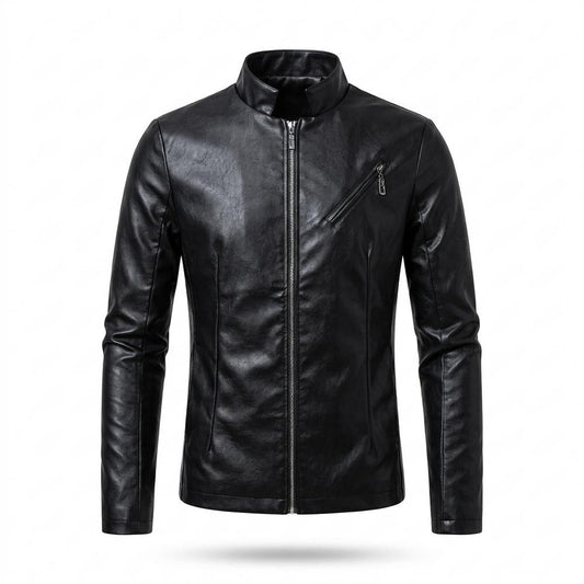 Allsaints Leather - Visik | Stand-Collar Zip-Up Leather Jacket Men