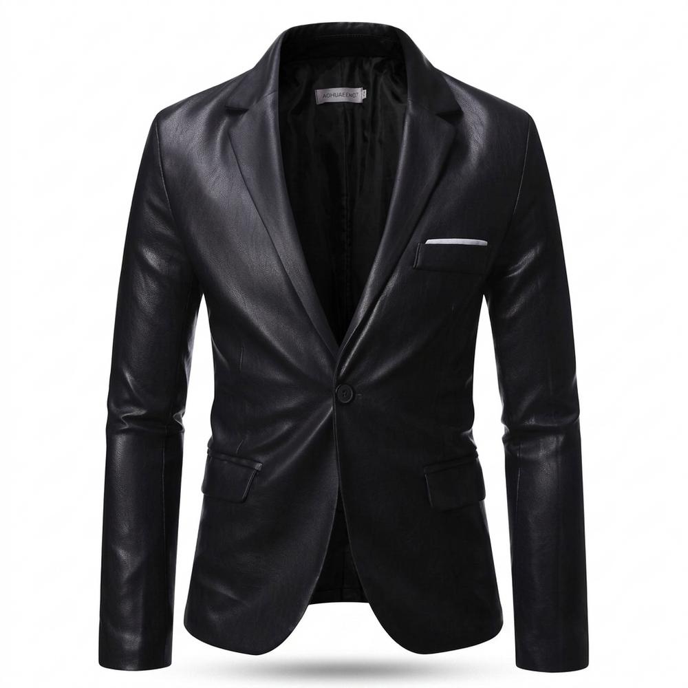 Allsaints Leather - Yuzel | Faux-Leather Single-Button Blazer Men