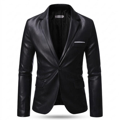 Allsaints Leather - Yuzel | Faux-Leather Single-Button Blazer Men