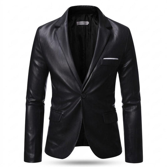 Allsaints Leather - Yuzel | Faux-Leather Single-Button Blazer Men