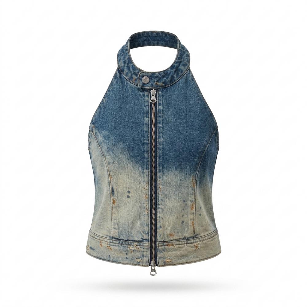 Allsaints Leather - Miron | Washed Zip-Up Vest Women
