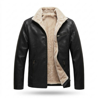 Allsaints Leather - Nosen | Fleece-Lined Zip-Up Leather Jacket Men