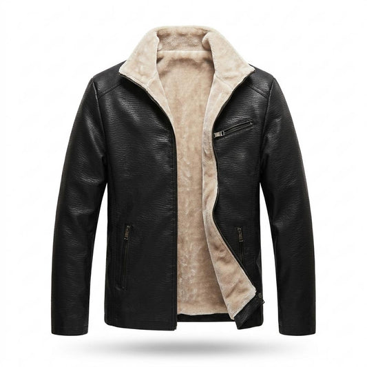 Allsaints Leather - Nosen | Fleece-Lined Zip-Up Leather Jacket Men