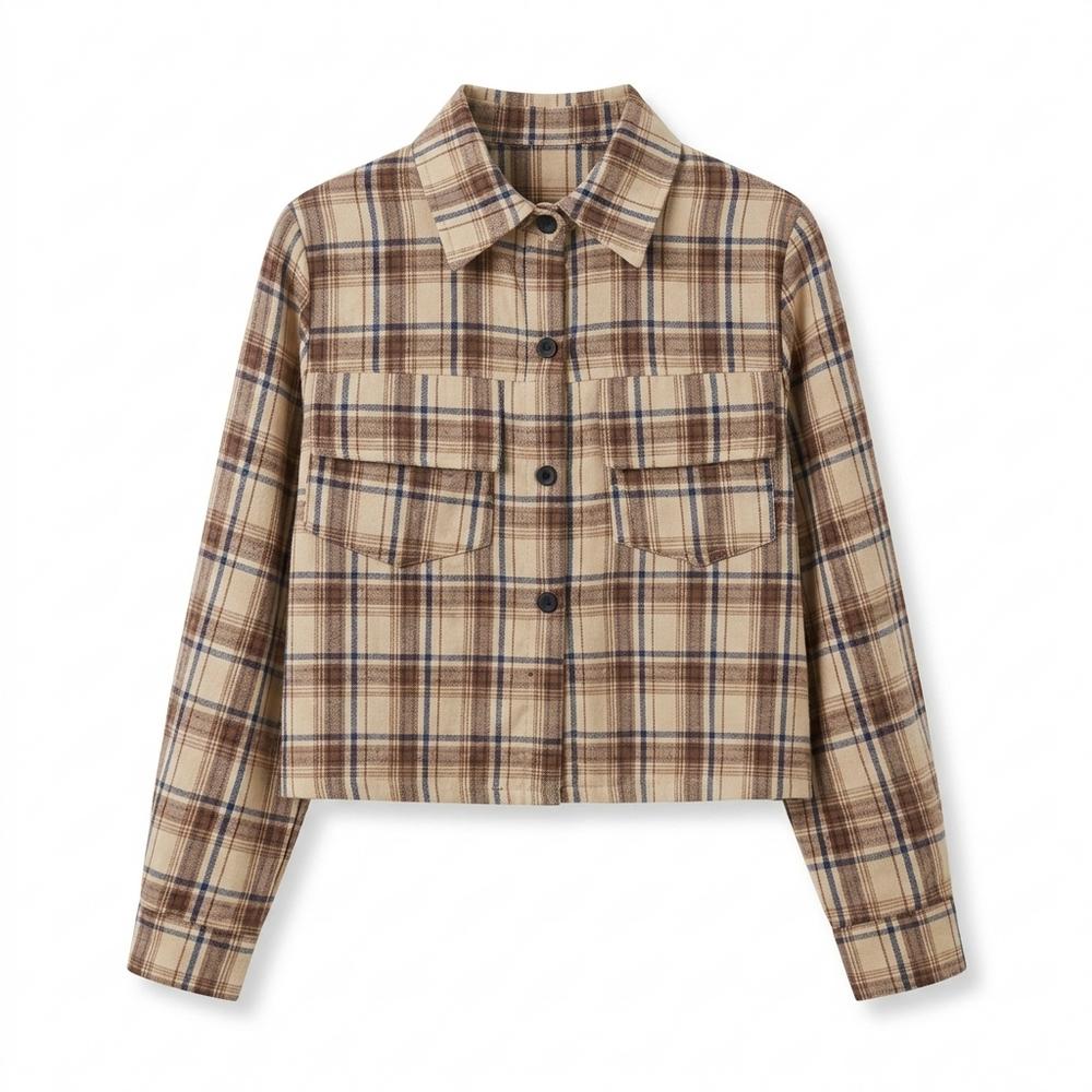 Allsaints Leather - Zemin | Cropped Plaid Jacket Women