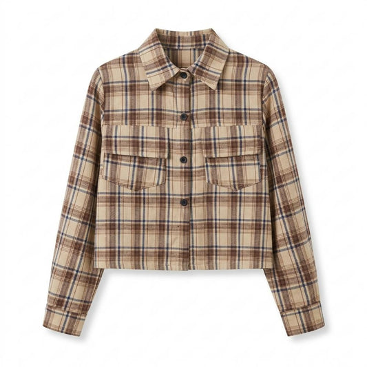 Allsaints Leather - Zemin | Cropped Plaid Jacket Women