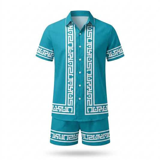 Allsaints Leather - Sahal | Patterned Short-Sleeved Suit Men