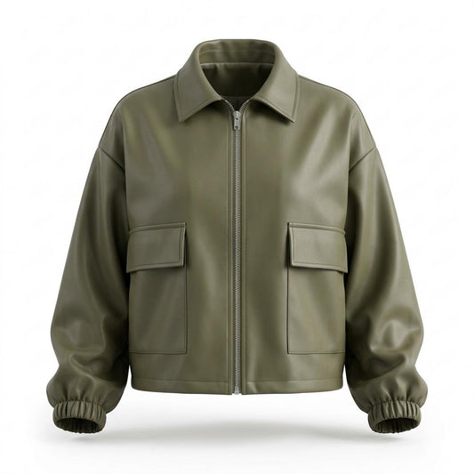 Allsaints Leather - Calar | Boxy Zip-Up Jacket Women