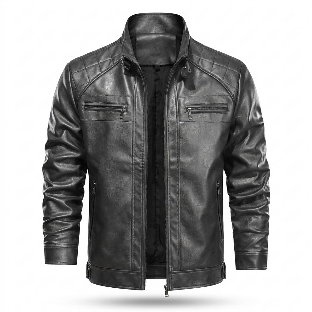 Allsaints Leather - Aomon | Quilted Zippered Leather Jacket Men