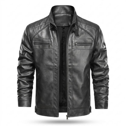 Allsaints Leather - Aomon | Quilted Zippered Leather Jacket Men