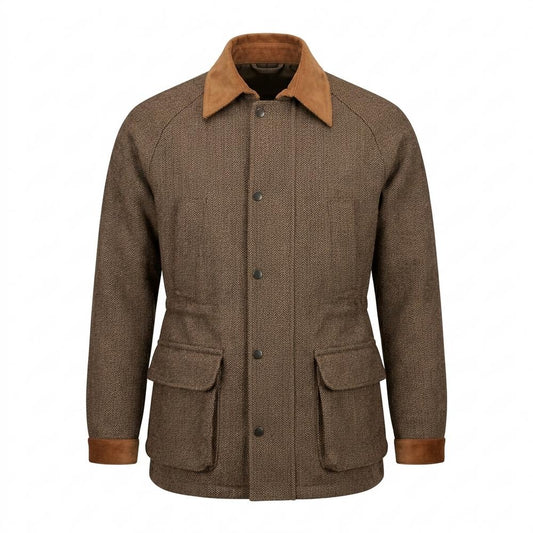 Allsaints Leather - Mivan | Herringbone Contrast-Collar Jacket Men