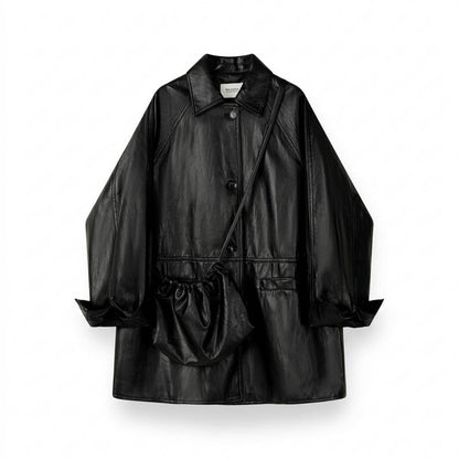 Allsaints Leather - Zaren | Button-Front Oversized Coat Unisex