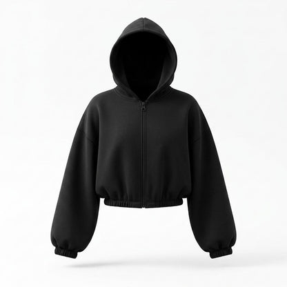 Allsaints Leather - Ravin | Cropped Zip-Up Hoodie Women