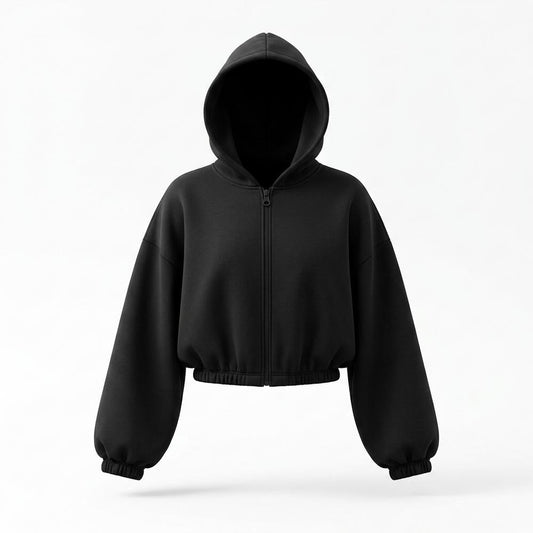 Allsaints Leather - Ravin | Cropped Zip-Up Hoodie Women