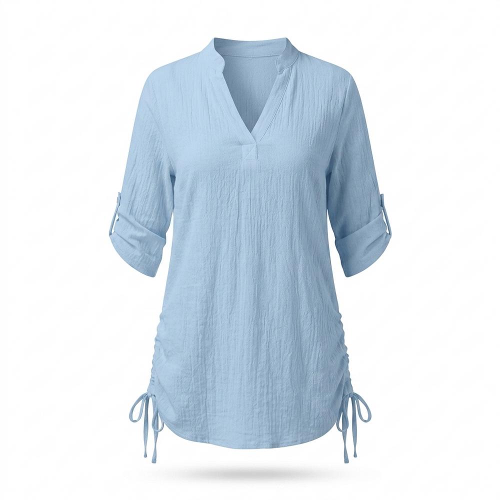 Allsaints Leather - Zatal | Ruched Roll-Tab Sleeve Tunic Women