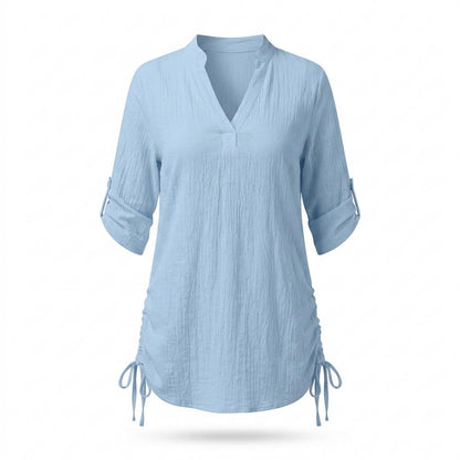Allsaints Leather - Zatal | Ruched Roll-Tab Sleeve Tunic Women