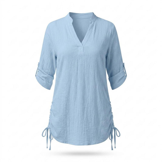 Allsaints Leather - Zatal | Ruched Roll-Tab Sleeve Tunic Women