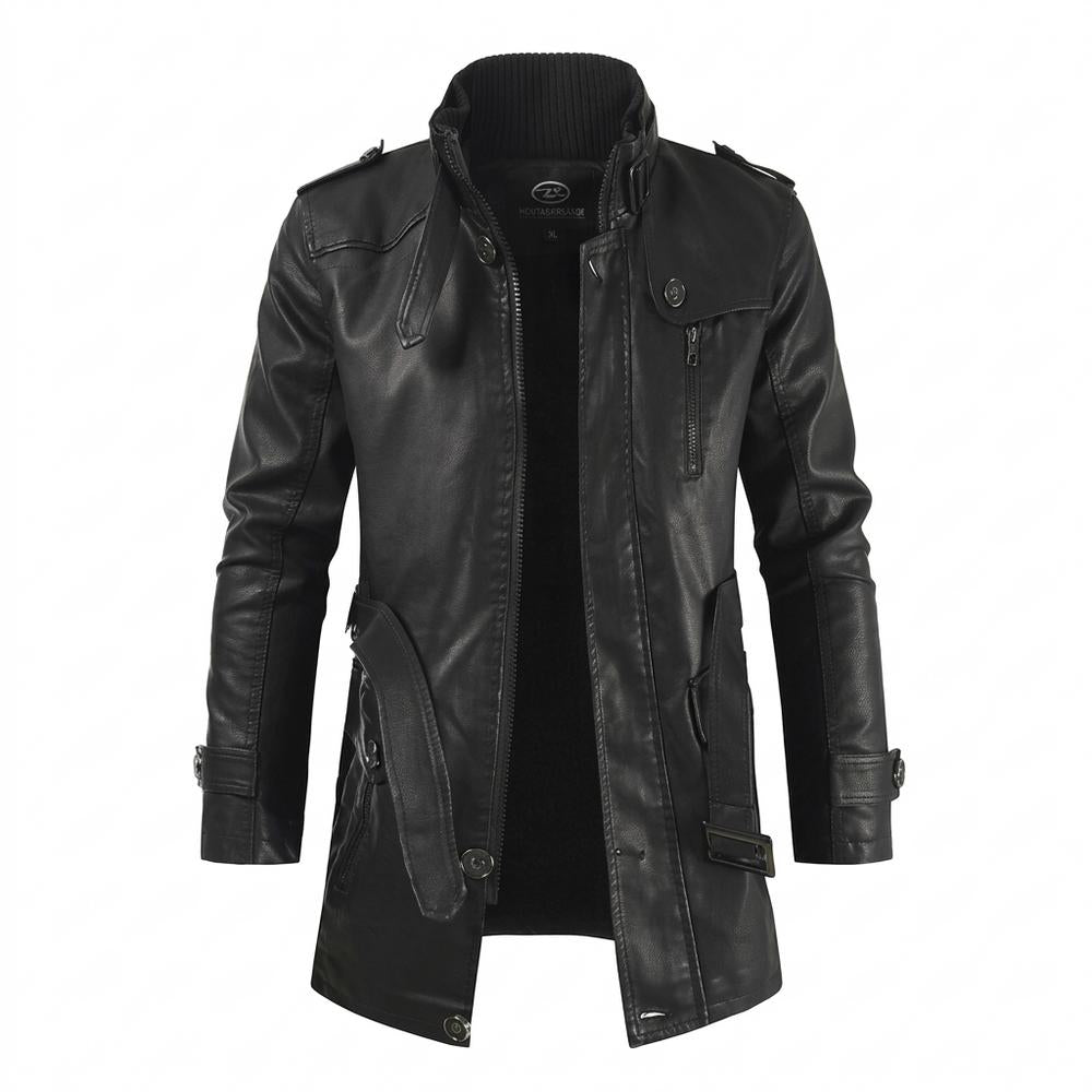 Allsaints Leather - Elvan | Lined High-Collar Coat Men