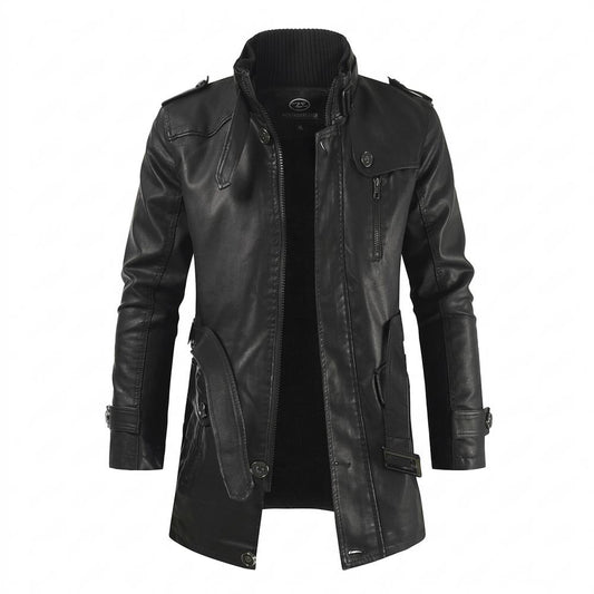Allsaints Leather - Elvan | Lined High-Collar Coat Men