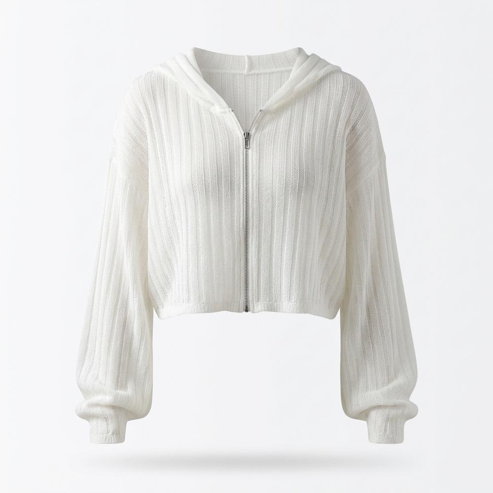 Allsaints Leather - Vaken | Zip-Up Rib-Knit Hoodie Women