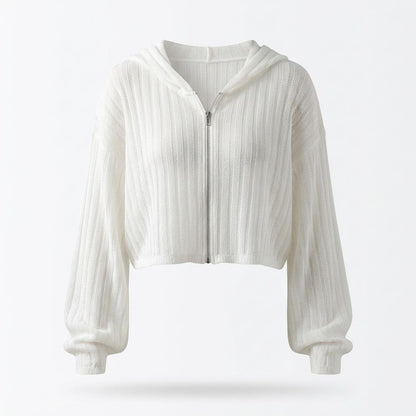 Allsaints Leather - Vaken | Zip-Up Rib-Knit Hoodie Women