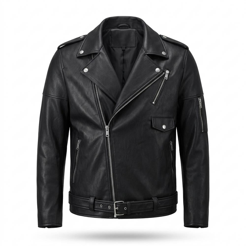 Allsaints Leather - Yoran | Asymmetrical Belted Leather Jacket Men