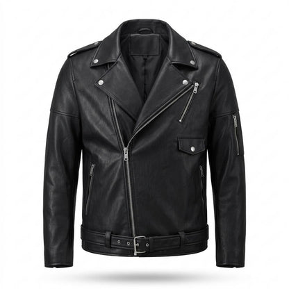Allsaints Leather - Yoran | Asymmetrical Belted Leather Jacket Men