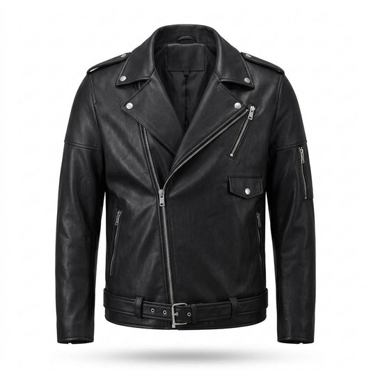 Allsaints Leather - Yoran | Asymmetrical Belted Leather Jacket Men