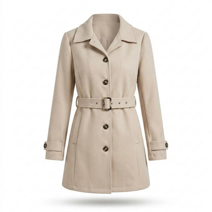 Allsaints Leather - Elmon | Single-Breasted Belted Coat Women