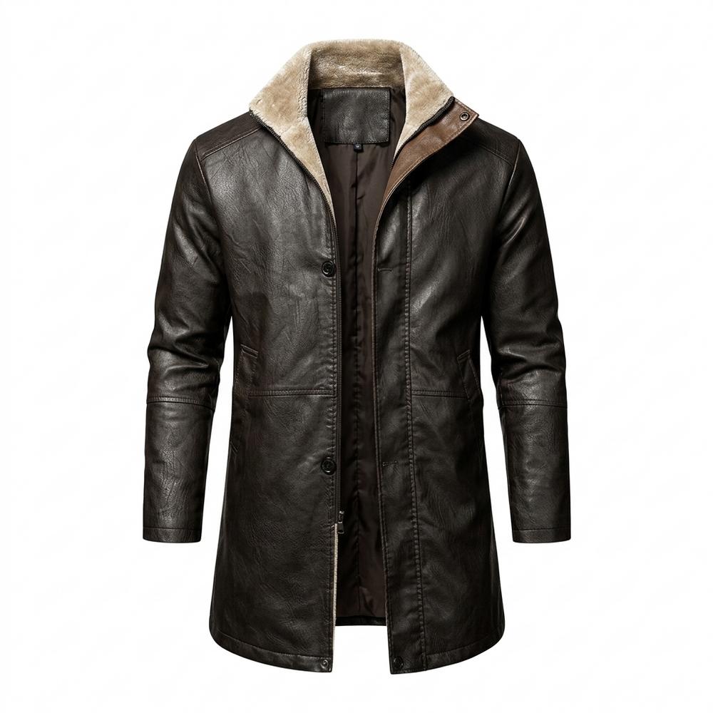 Allsaints Leather - Kemer | Lined Button-Up Coat Men