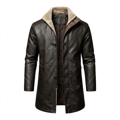 Allsaints Leather - Kemer | Lined Button-Up Coat Men