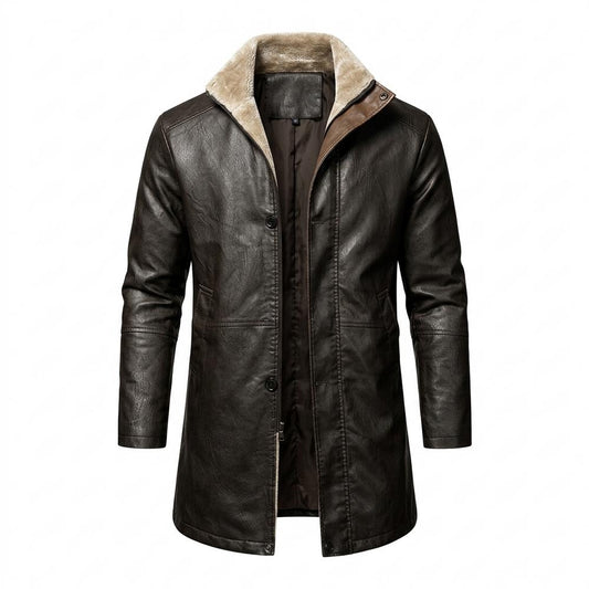 Allsaints Leather - Kemer | Lined Button-Up Coat Men